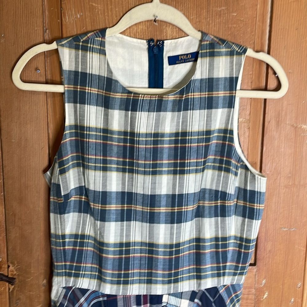 Ralph Lauren Madras Plaid Sleeveless A-line dress - Picture 3 of 8